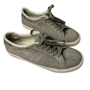 Gola Sneakers SZ 10 Nordic Rhino Taupe Lace Up Suede Leather Shoes Fur Lined